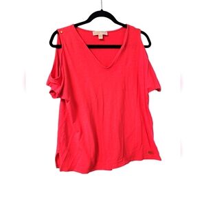 Michael Kors cold  shoulder v neck tee size large